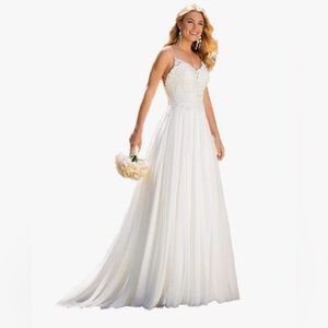 Cupocupa Elegant White Wedding Dress